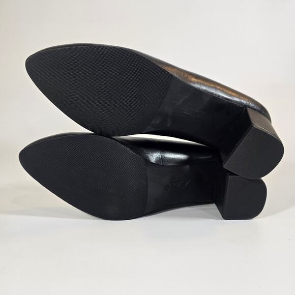 L Trotters Kari Pump Size 8.5W Women's Black 2" Block Heel Leather Round Toe - Picture 8 of 9